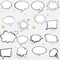 Comic speech bubbles set. Pop art vector label illustration. Vintage comics book poster on white background.